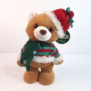 Kurt Adler plush Christmas bear singing/dancing "We wish you a Merry Christmas"